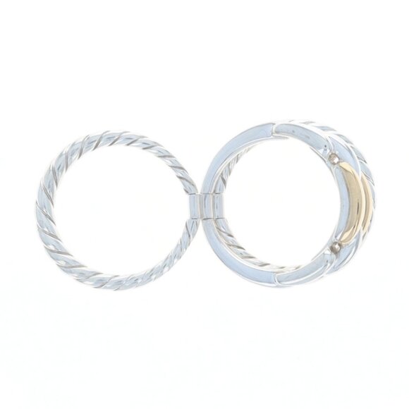 David Yurman Wellesley Chain Link Statement Band - 925 18k SZ 7 Ring - Picture 6 of 9